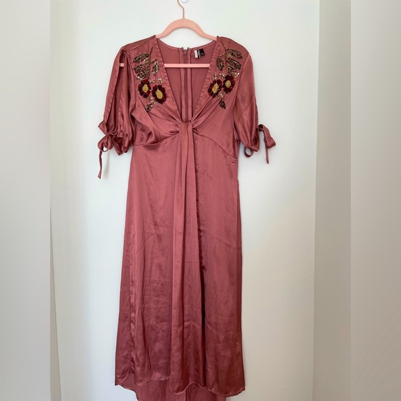 Topshop Grecian Satin Maxi Dress - Picture 1 of 5